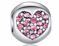 Charm Corazón Rosa Brillante